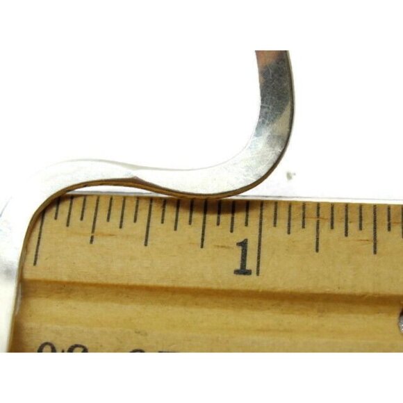 Single Wave Curved Latch Bangle Bracelet Hallmark DP Sterling Silver 925 Patina - Picture 7 of 12